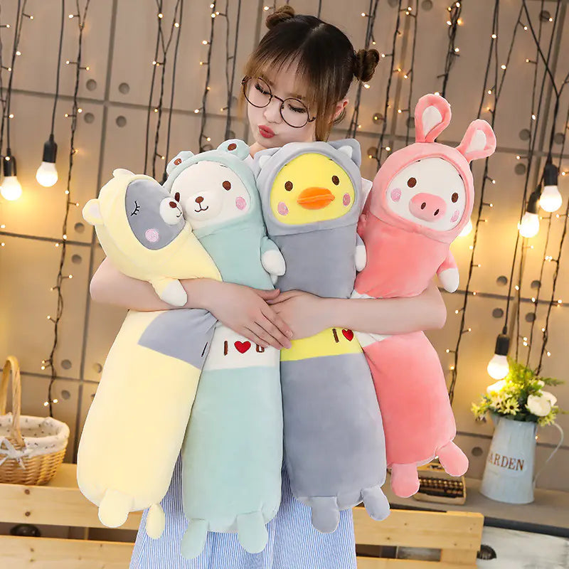 Cute Cartoon Animal Plush Pillows - Soft Pig & Duck