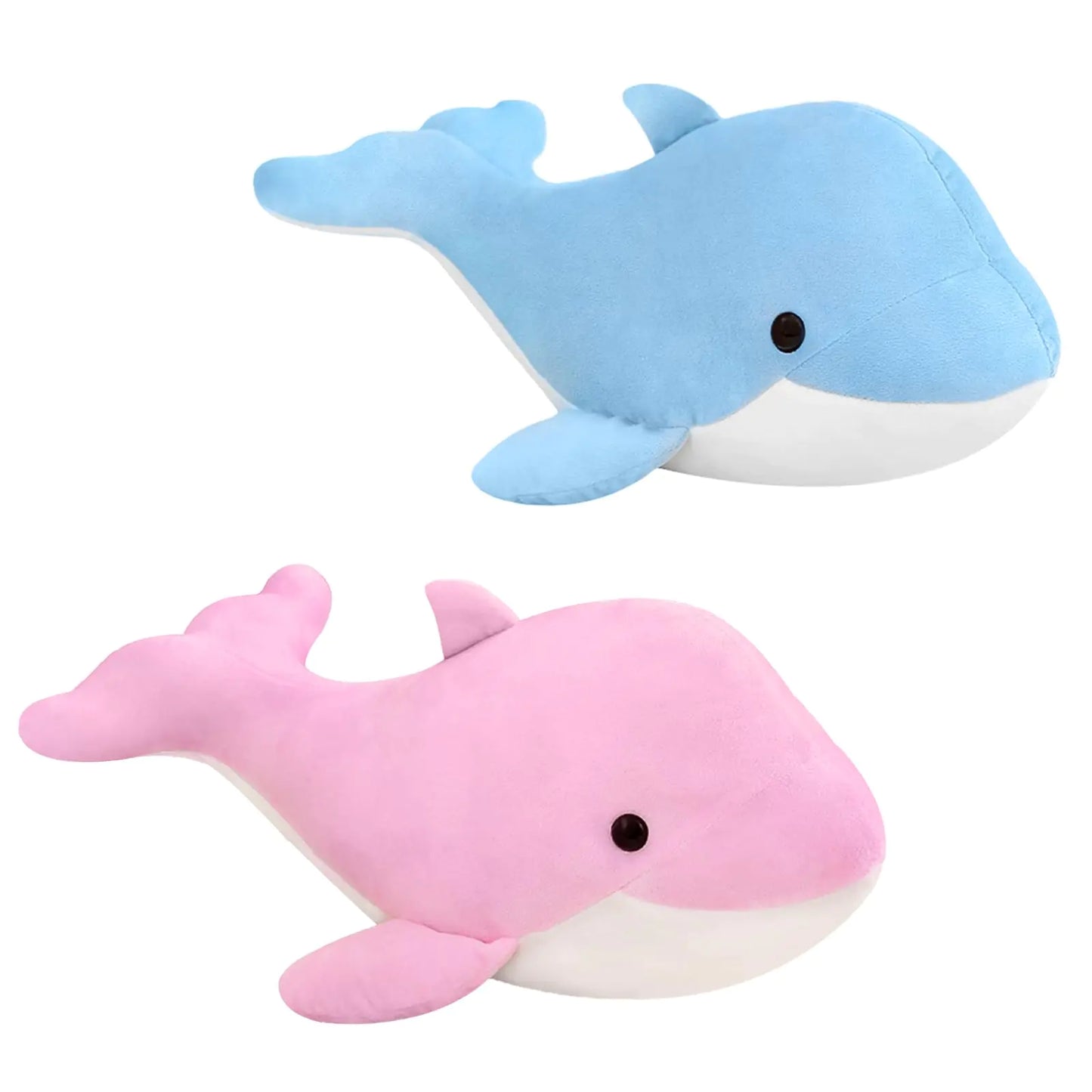 LVPU 2pieces Dolphin Plush Toys Dolphin Stuffed Animal Plush Pillow Super Soft Sea Animal Plush Dolls Stuffed Animals Childrens Gifts Sea Animals (Pink+Blue 2pieces*7.5Inch)