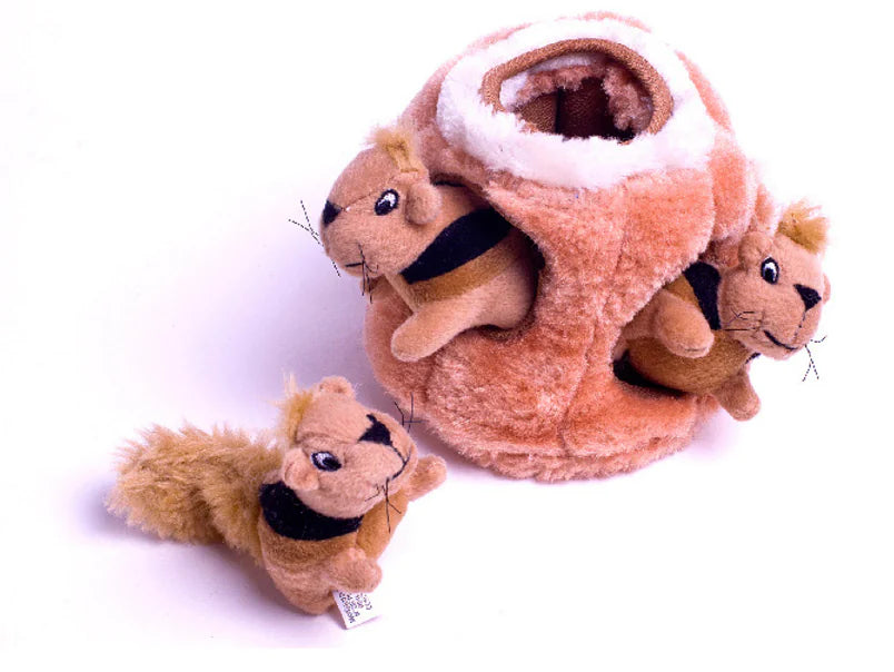 Squeaky Plush Toy for Pets - Hide and Seek Squirrel