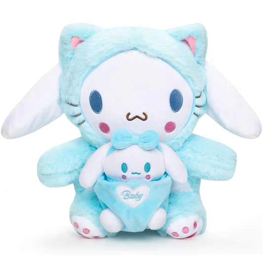 Cute Cartoon Stuffed Plush Toys - 13 Inch Lovely Cartoon Mommy Plush with a Baby Doll Soft Stuffed Animal Pillow Christmas Birthday Party Room Decor for Boys Girls Fans