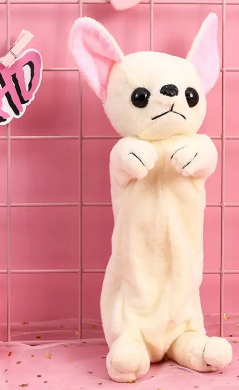 Cartoon Animal Plush Doll Pencil Bag - Golden Retriever & Chihuahua