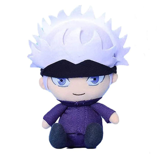AMNPOLEN Plush Figure Toys with Openable Patch Anime Gojo Satoru Plushie Doll Stuffed Toy Key Ring Bagpack Phone Pendants (5.91inch/15cm Gojo Satoru)