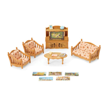Calico Critters Comfy Living Room Set Dollhouse Furniture and Accessories