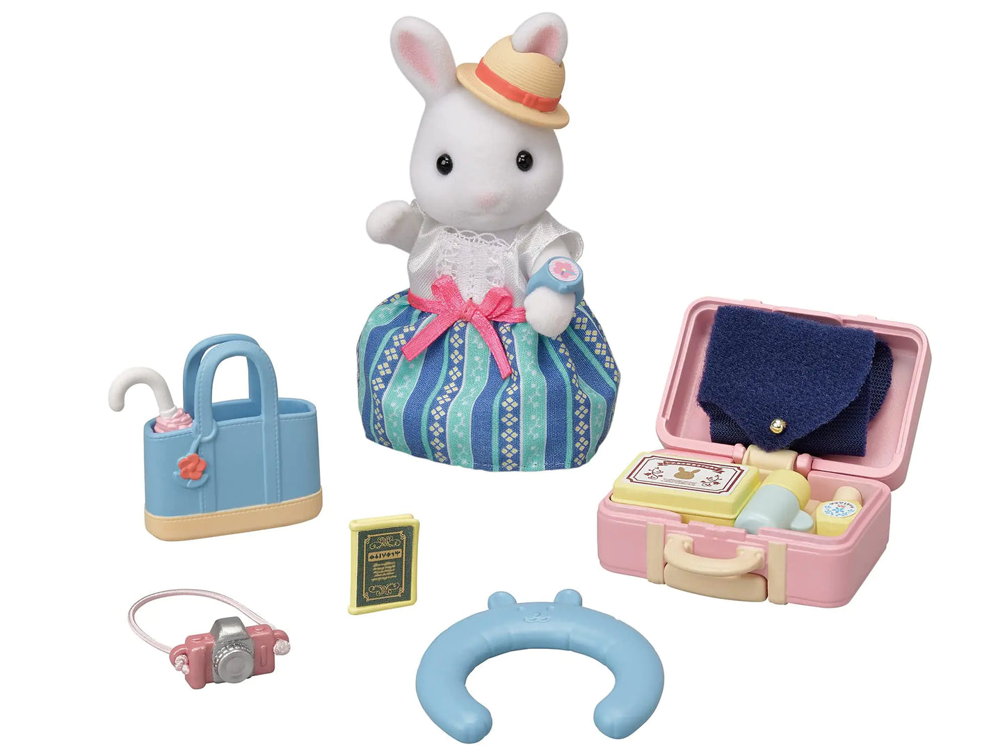 Calico Critters Snow Rabbit Mothers Weekend Travel Set Dollhouse Playset with Figure and Accessories