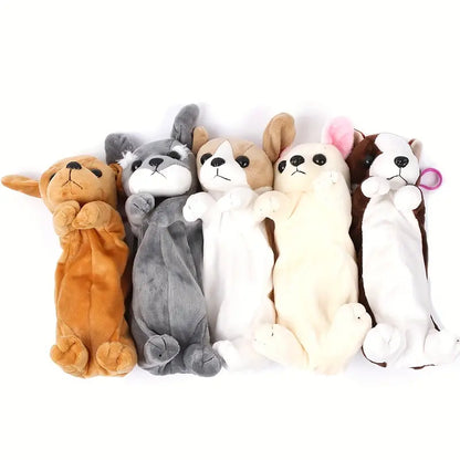 Cartoon Animal Plush Doll Pencil Bag - Golden Retriever & Chihuahua