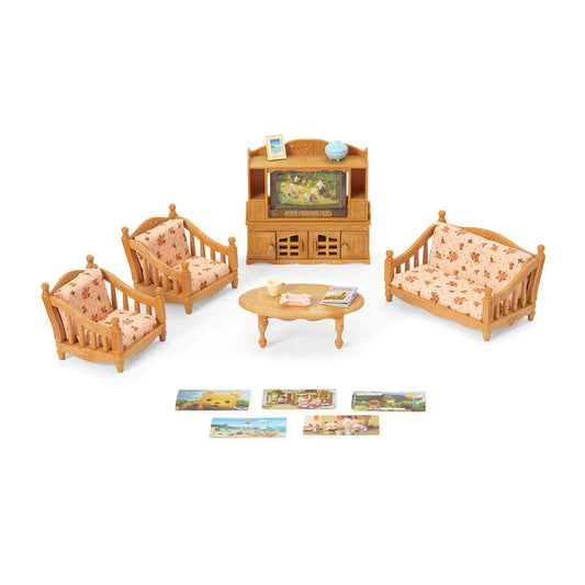 Calico Critters Comfy Living Room Set Dollhouse Furniture and Accessories